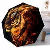Flaming Tiger Emblem Outdoor Automatic Umbrella Retractable Design with 8-Rib Durability Lightweight Perfect Gift for Friends Family