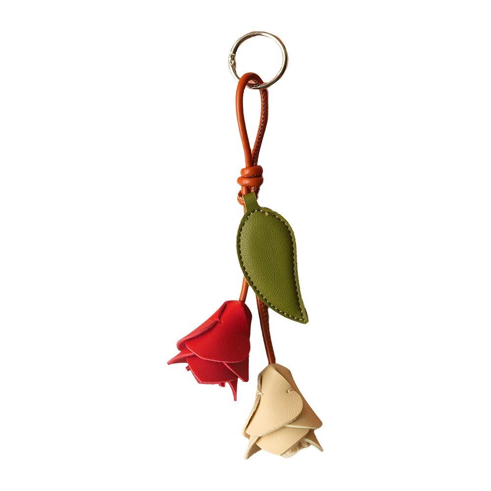 Lightweight Flower Bag Charm PU Leather Tulip Keychain Elegant Tulip Bag Charm  Gift Giving