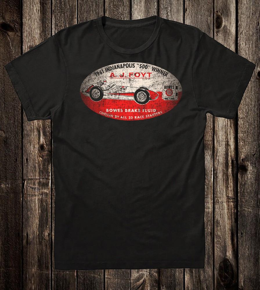 Retro Hot Rod Tee T Shirt 100% Cotton Speed Shop Indy 500 AJ A.J. Foyt 1961 Unisex T-Shirt L