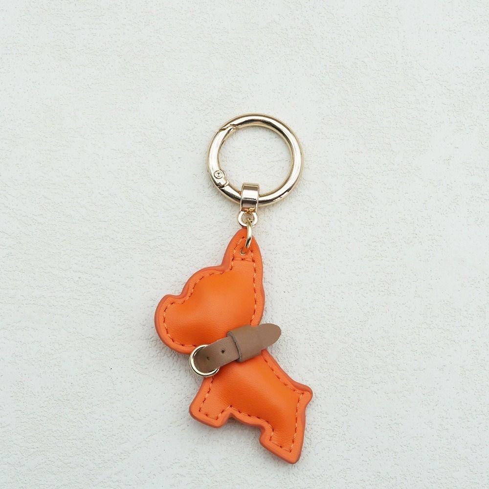 Cute Puppy PU Leather Dog Hanger French Bulldog Bag Pendant Trendy Bulldog Keychain  Bag Ornament