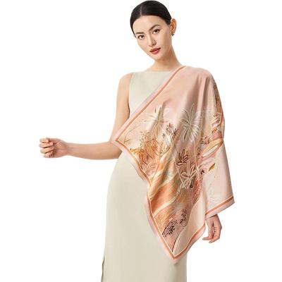 Shanghai Story Women's 100% Mulberry Silk Square Scarf