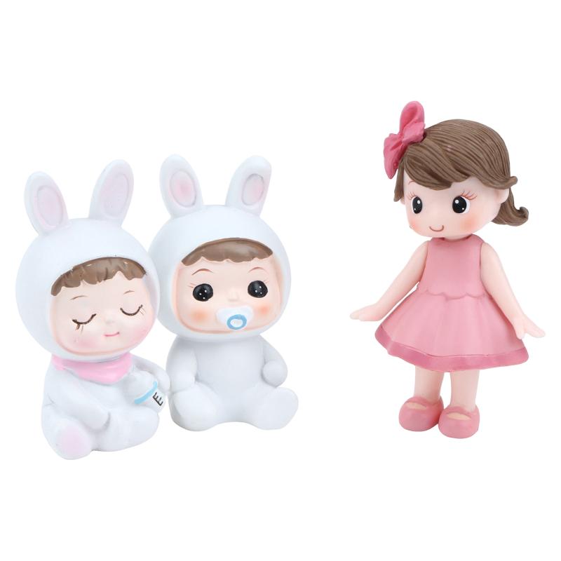 Cake Topper Beautiful Girl Rabbit Baby For Happy Baby Birthday Party Cake Decoration Party Supplies