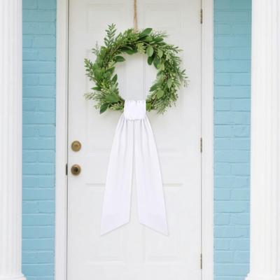 Yousheng 2Pcs Christmas Velvet Wreath Sash for Front Door Blank Plain Garland Sash Accessories for Anniversary Wedding Party Indoor Outdoor Home Decor