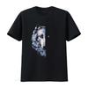 Wolf T Shirt Mens Large Faded Black Half Face Blue Green Eye Nature Distressed Vintage Washed Homme Stylish