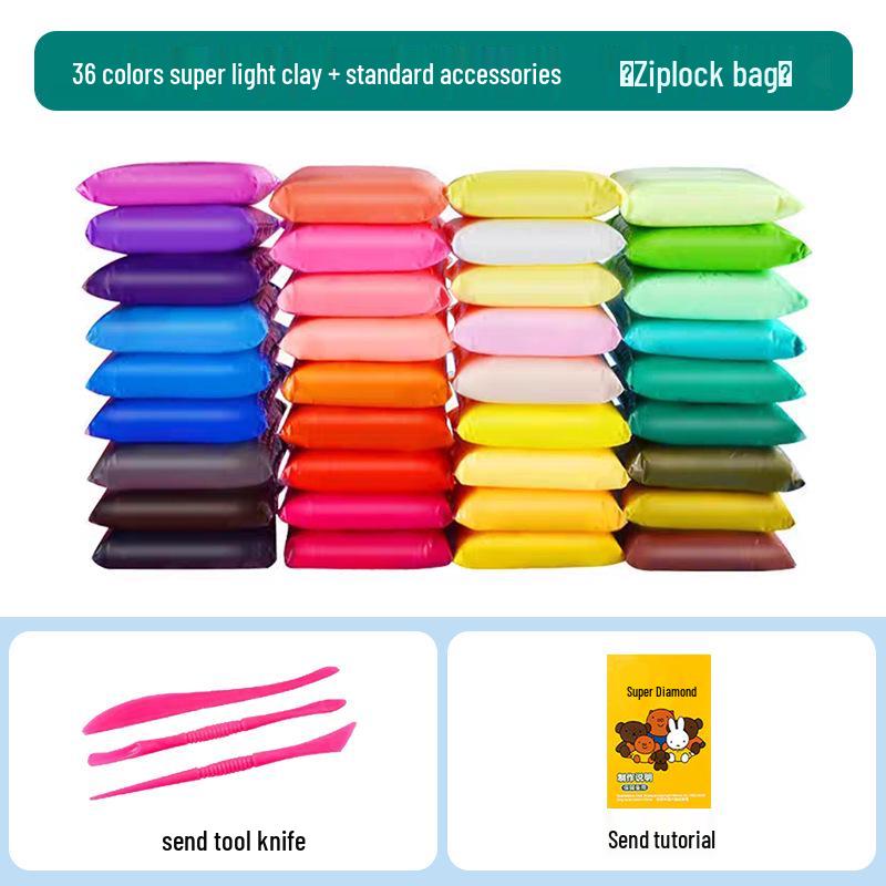 36 Colors Super Light Play Dough & 24 Colors Space Clay - DIY Modeling Clay Toys for Kids
