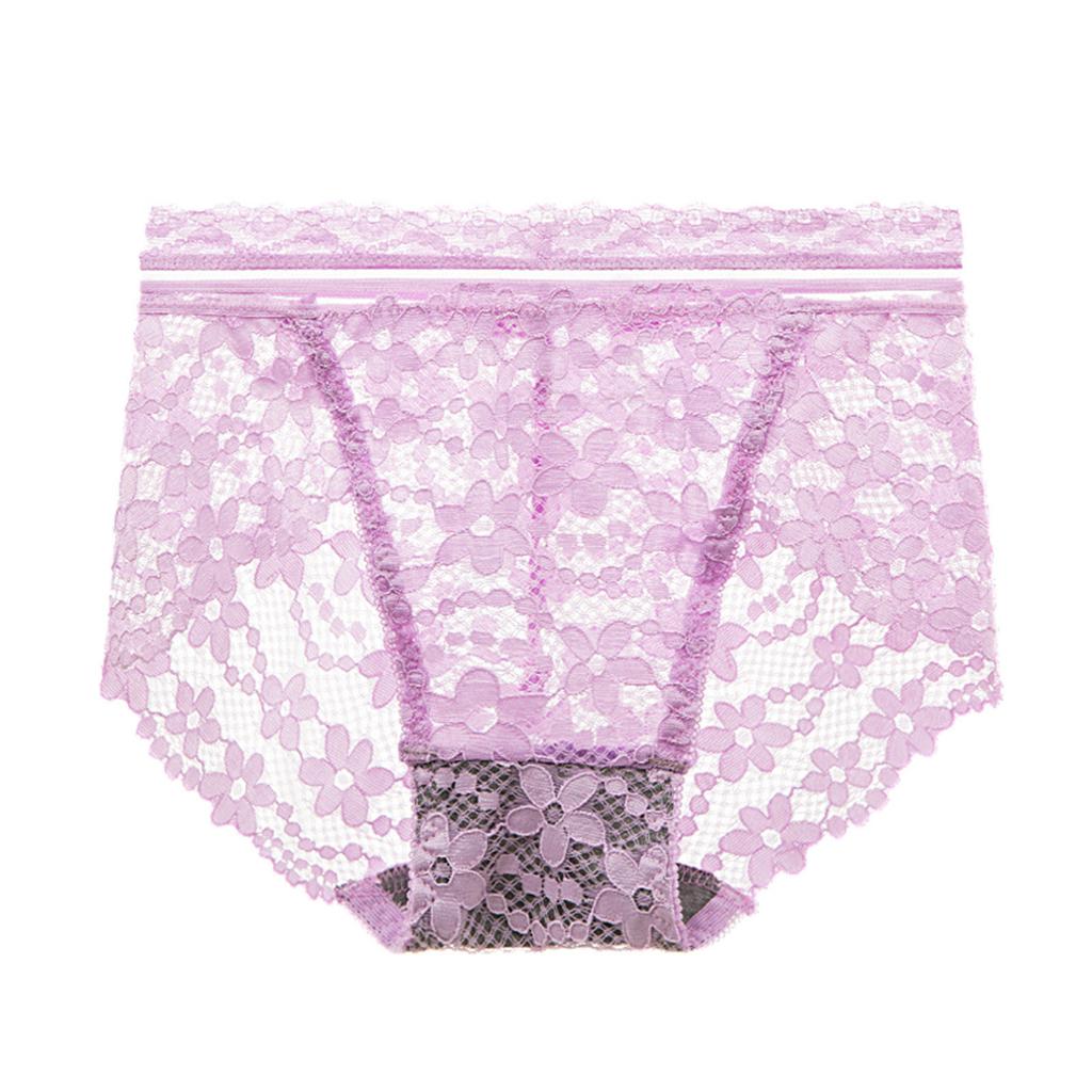 Sexy Ladies Transparent Lace Panties Cotton Hollow Breathable Quality Underpants