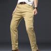 Calças masculinas casuais com vários bolsos, calças cargo, calças esportivas de secagem rápida, calças compridas respiráveis para caminhadas ao ar livre e treino