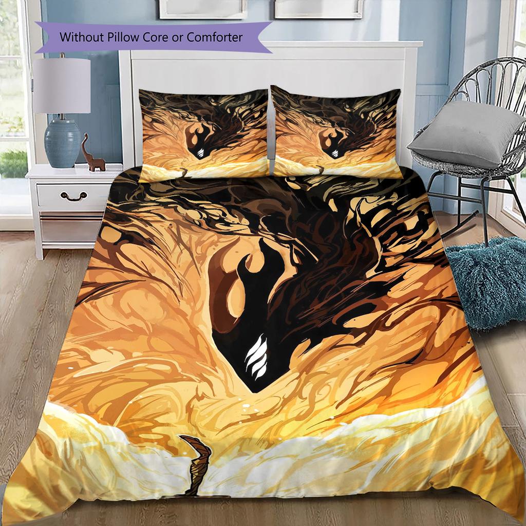Set Copripiumino Trapuntato con Motivo Anime Federe Decorazione Casa Regalo di Compleanno (1 * copripiumino + 2 * federa, senza nucleo)