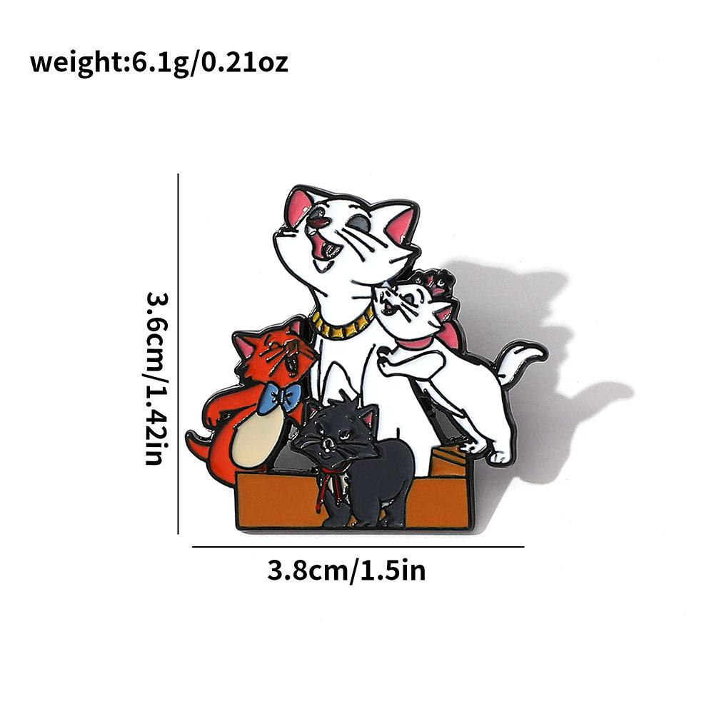 

Creative Personality Mary Cat Metal Badge White Cat Alloy Oil Drop Brooch Pin Decoration