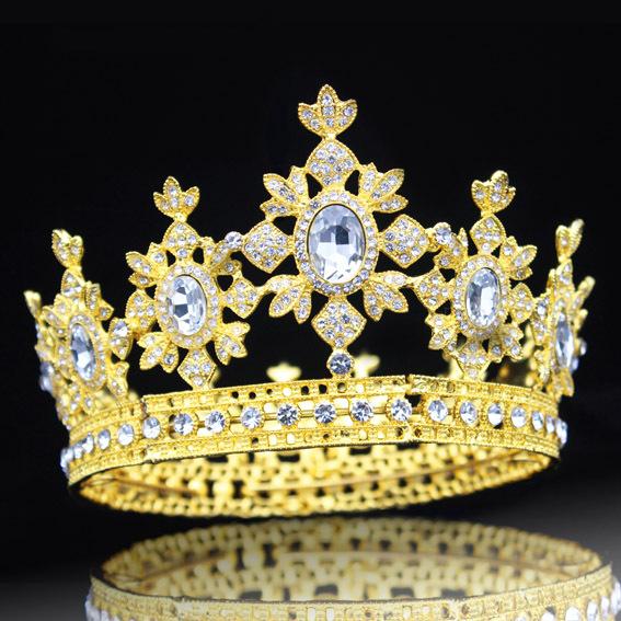 Crystal Queen King Tiaras And Crowns Bridal Diadem Women Pageant Prom Hair Ornaments Wedding Bride Headpiece Jewelry Accessories