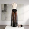 Sexy Sheer Mesh Pleated Mini Skirt With Sparkling Sequin Pattern For Nightclub And Party Wear