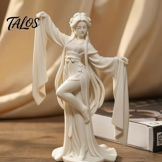 Fine Water Sleeve Dancer 3D Printed Ancient Chinese Ornament, Elegant Flowing Figurine, Artistic Tea Room Accents Traditional Oriental Aesthetic