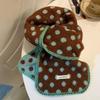 Korean Style Double-Sided Scarf Keep Warm Knitted Scarfves Vintage Polka Dot Scarf  Winter