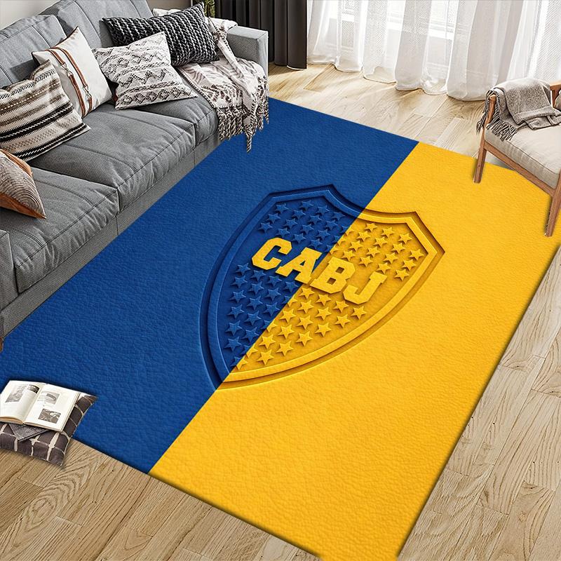 Club Atletico Boca Juniors2 Flannel Pattern Square Carpet,Area Rug,Carpet Rug for Living Room Bedroom Sofa Playroom Decor,Non-slip Floor Mat