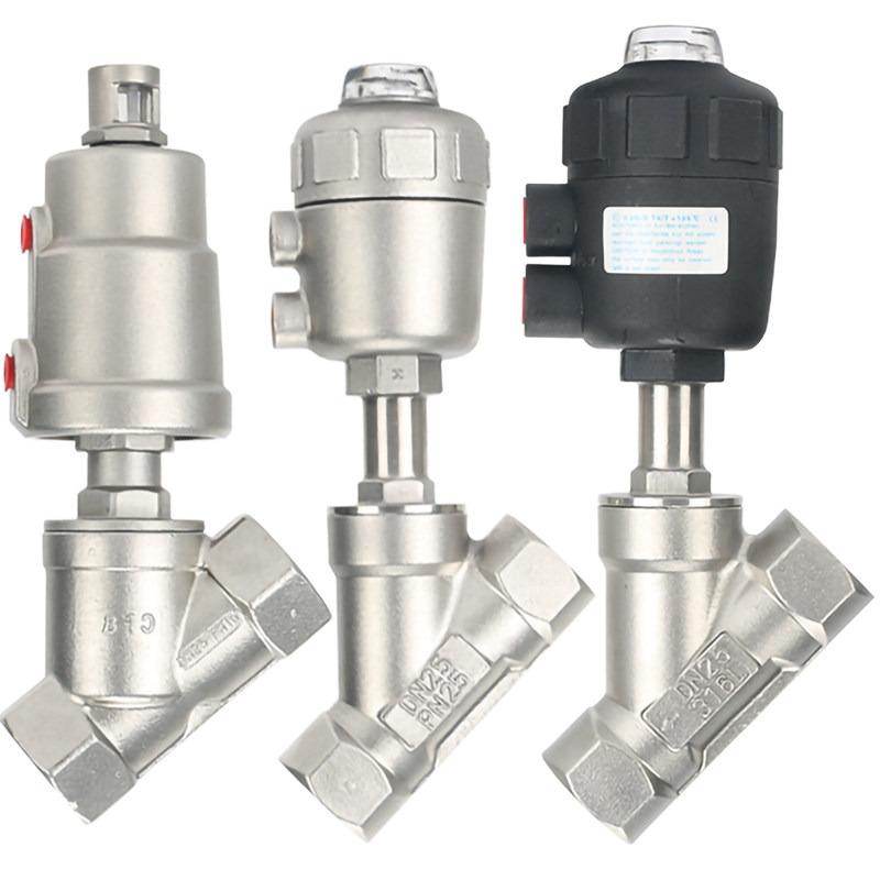 304 Stainless steel angle seat valve pneumatic high temperature and corrosion resistant steam shut-off valve DN15 DN20 DN25 DN50