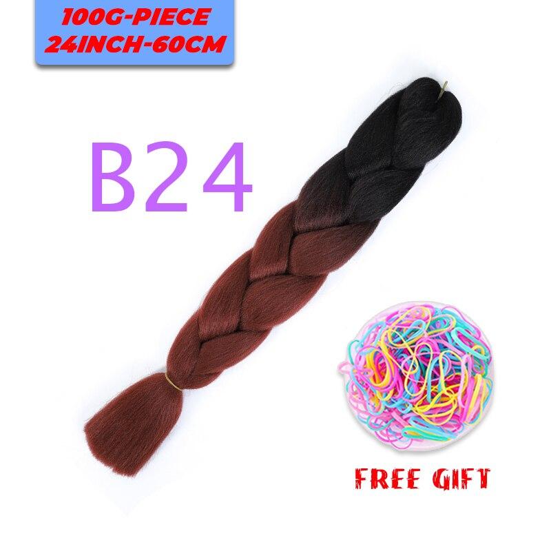 MERISIHAIR Single Ombre Color Synthetic Hair Extension Crochet Twist Jumbo Braiding Long Hair