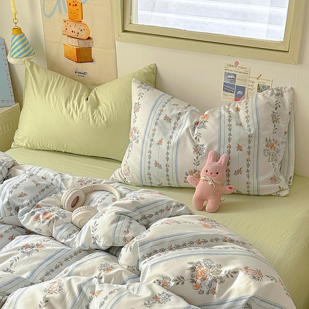 Cartoon Washed Cotton Pillowcases - Adult Spring Pair 48x74cm