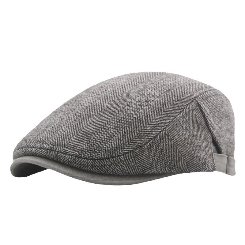 Men's beret with warm stripes for autumn and winter, warm and comfortable, suitable for outdoor windproof and cold insulation
