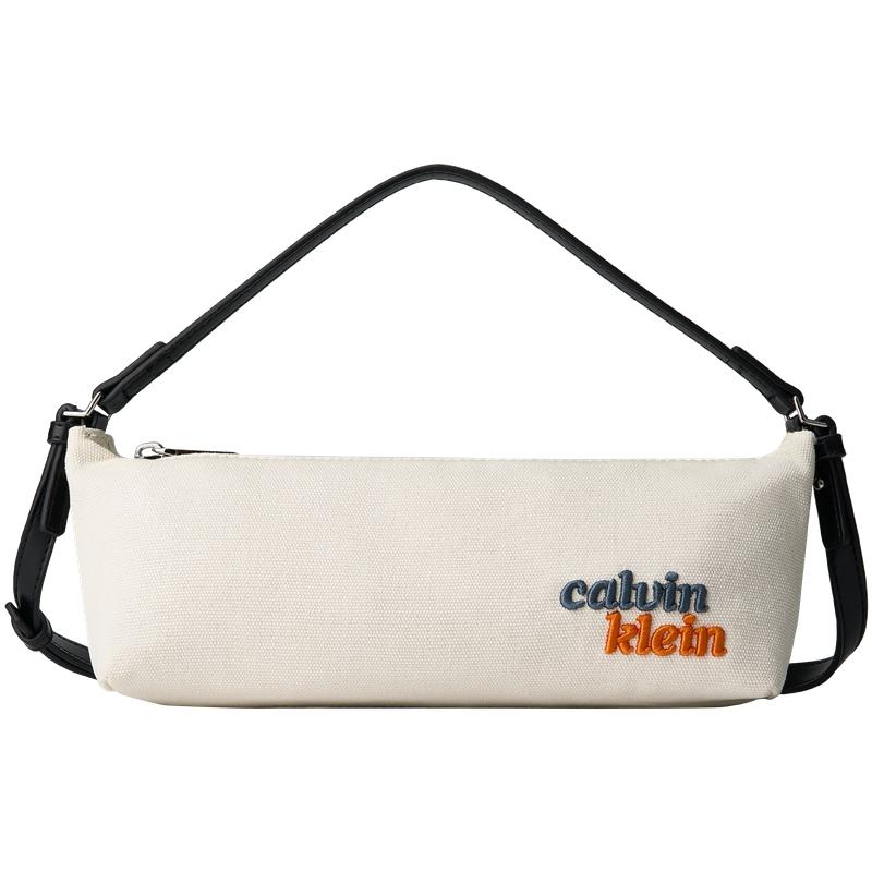

Calvin Klein Commuter Letter Embroidery Simple Practical Trendy Fabric Underarm Tote Bag Women Tote Bag Ivory 4F3741G-XSI Basic Set (Bag)