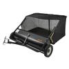 Tow Behind Lawn Sweeper, 111.7 Cm Pull Behind Lawn Sweeper, 25 Cu. Ft Large Capacity Leaf & Grass Collector, Heavy Duty Garden Sweeper with Adjustable