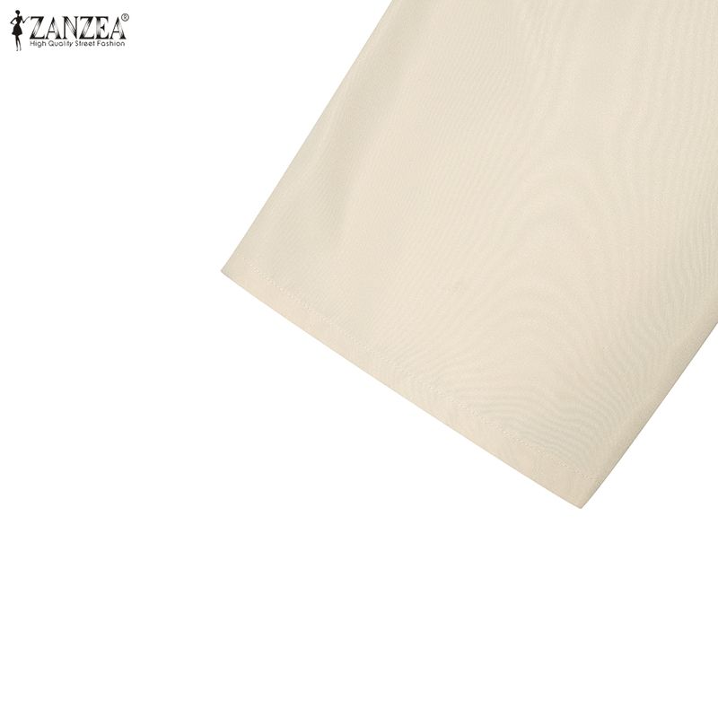 ZANZEA Damen Kurzarm Bluse und Hose Sommer Zweiteiler Anzugsets