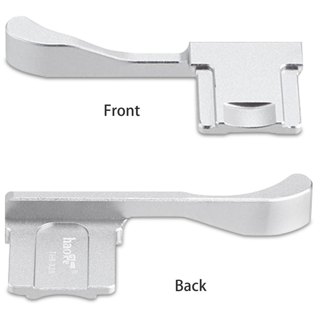 Haoge Metal Hot Shoe Rest Hand Grip for Fujifilm X100VI and X100V Silver THB-X2S Thumb-Up Cameras,