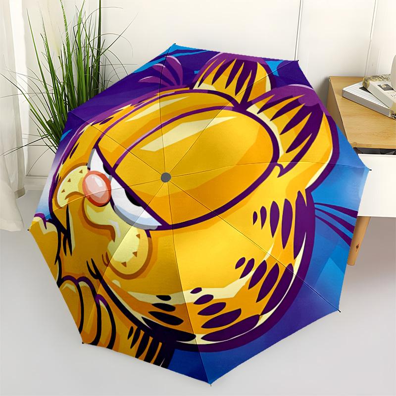 

1pc Garfield Automatic Open/Close Umbrella - Compact Travel Umbrella with 8-Rib Durable Frame, Portable for Commuting, yy251023049