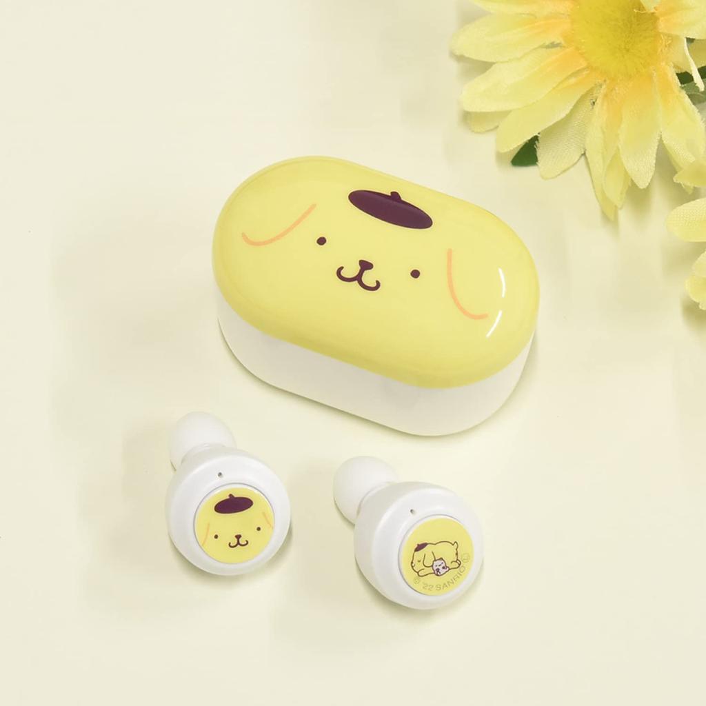 Gourmandies Sanrio Characters Pompompurin True Wireless Stereo Earphones SANG-136PN W54 x H33.5 x D33mm