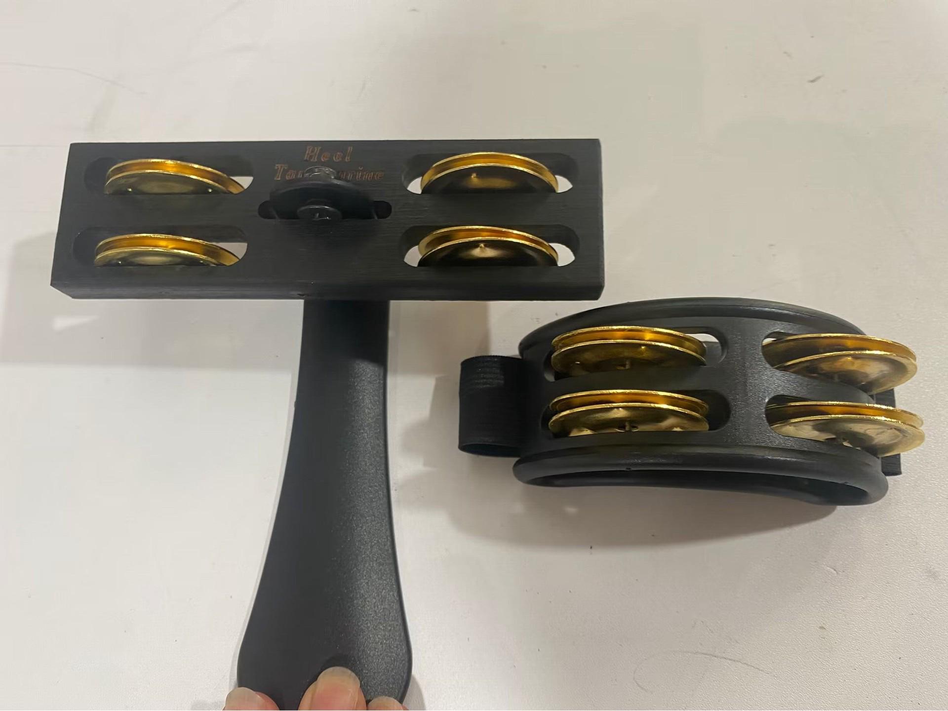 Double Row Foot Pedal Shaker: Box Drum, African Drum Accompaniment, Orff Percussion Foot Shaker Bells. Black Crescent Foot Bell