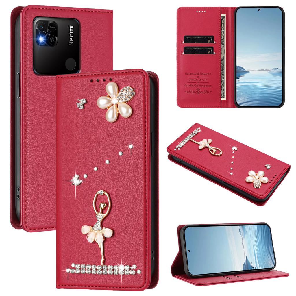 Luxury Diamond Cute Cards Solt Wallet Leather Phone Case For Redmi Note 15 14 Pro Plus 13 14C 13C Flip Pocket Kickstand Cover
