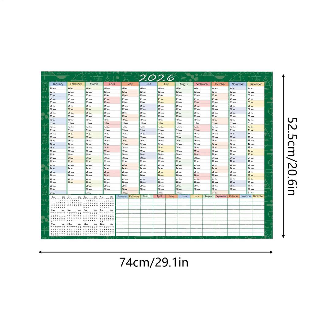 2026 Monthly Wall Calendar 29 X 20 Inch Large Home Decor with Tip Labels Monthly Wall Calendar for Mental Study School Task Home