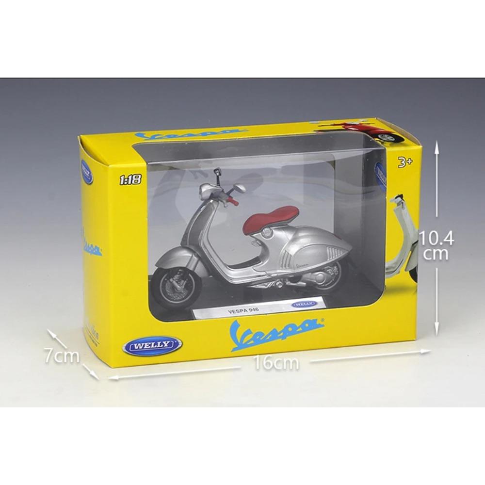WELLY 1/18 2014 VESPA 946 Motorcycle Model Toy Vehicle Collection Autobike Shork-Absorber Off Road Autocycle Toys Car