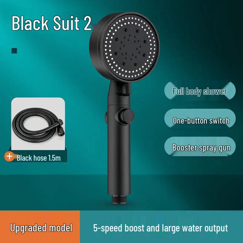 Black Warrior Pressurized 5-Speed Shower Head