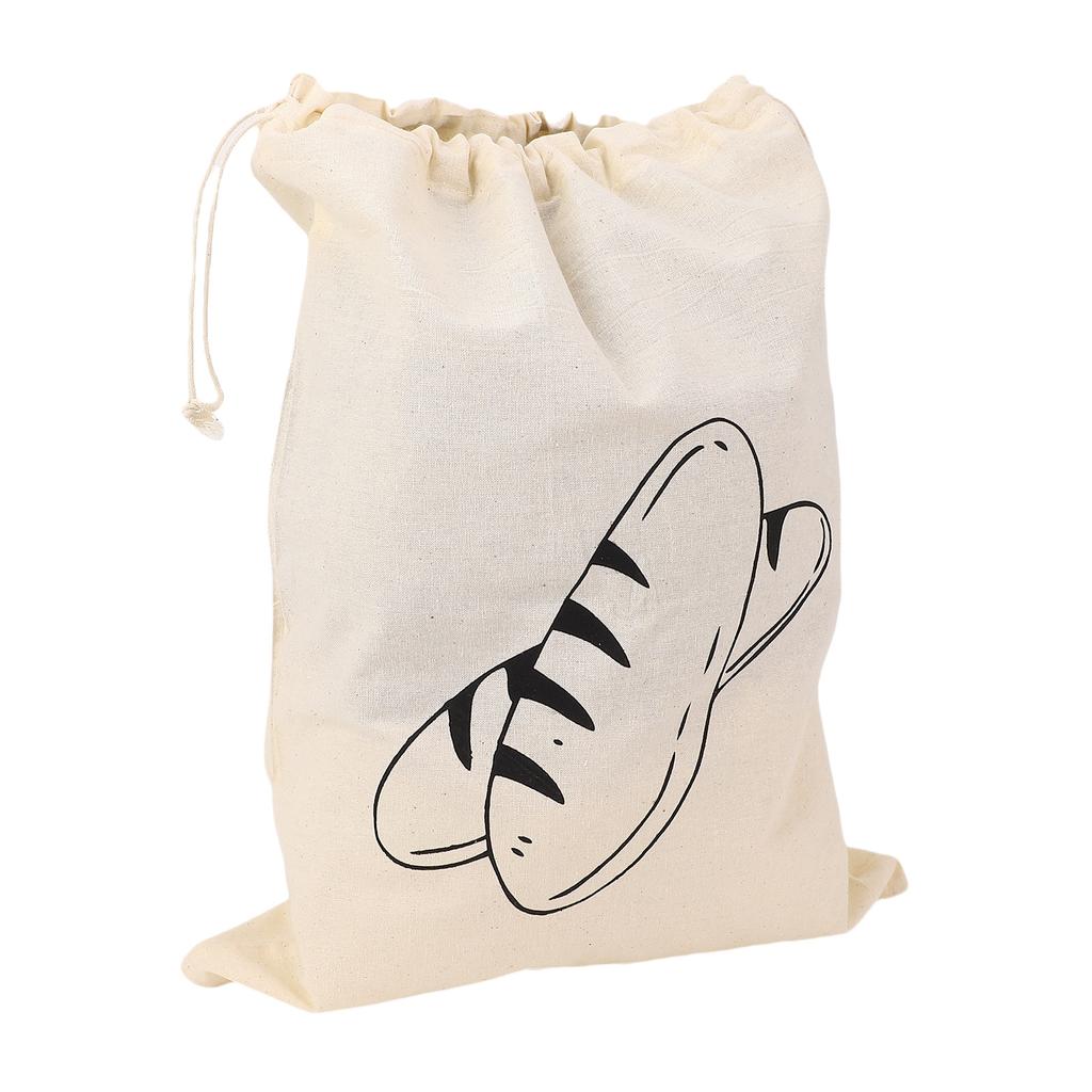 3 Pcs Linen Bread Bags Reusable Drawstring Homemade Bread Container Bags for Fruit Vegetable 40x30cm