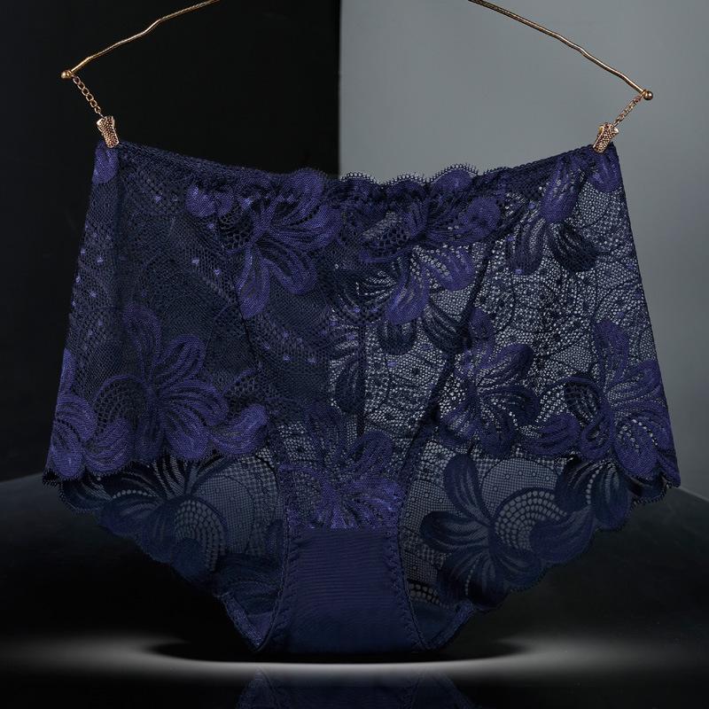 45-150kg Women Plus Size Lace Panties Sexy High Waist Pants Seamless Butt Lifter Lingerie Female Flowers Mesh Breathable Briefs
