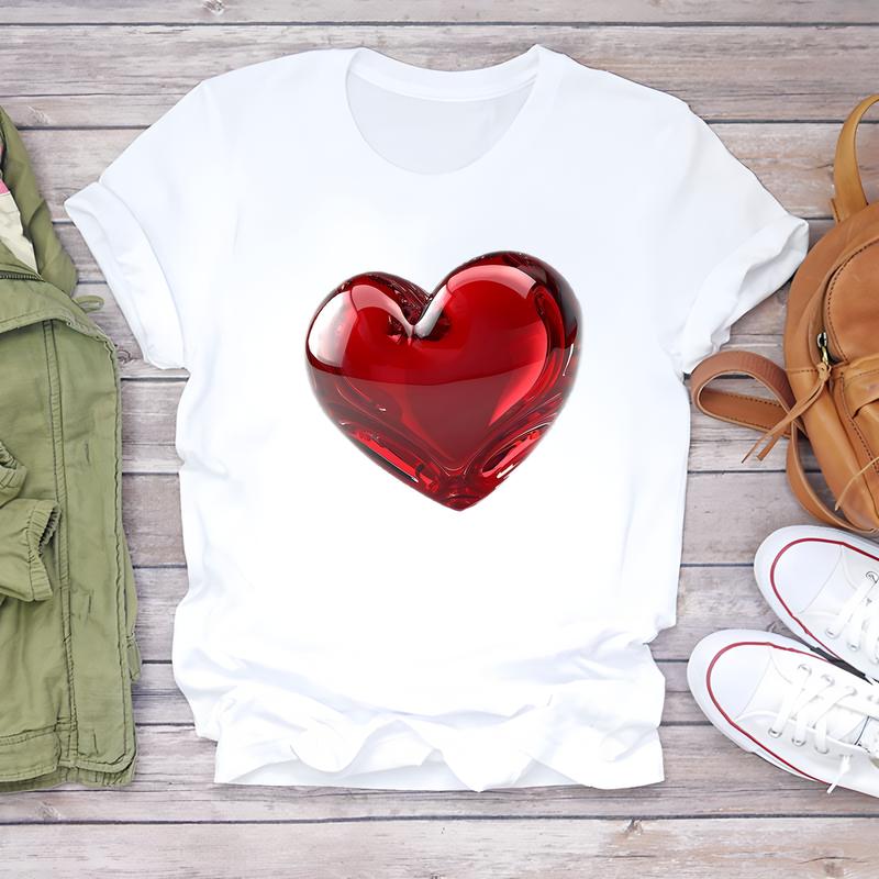 

Милая женская футболка с принтом, летний стиль, короткий рукав, идеально подходит для ежедневного модного ношения. 5XL