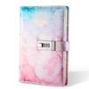 Marble Pattern Password Lock A5 Notebook Diary