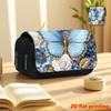 Purple Lightning Butterfly Print Double-Layer Flip Black Pencil Case - Back-To-School Essential Pencil Box, Daily Multifunctional Makeup Bag, Large Ca