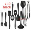 Kitchen Gadgets Cooking Spoon Shovel Silicone Kitchenware 10-piece Set
