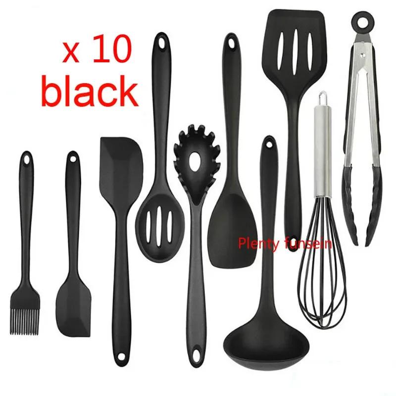 Kitchen Gadgets Cooking Spoon Shovel Silicone Kitchenware 10-piece Set
