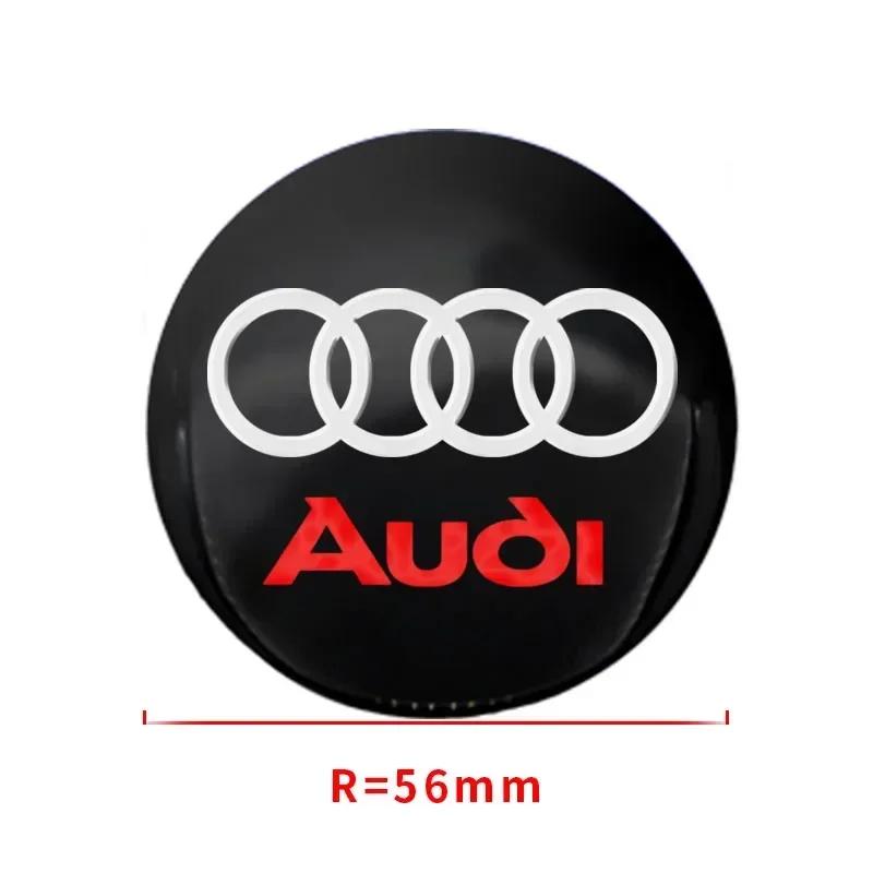 4x 56mm Wheel Center Cap Hub Covers Badge Sticker Accessories For Yngc9 A1 A3 A4 A5 A6 A7 A8 Q2 Q3 Q5 Q7 Q8 S7 S8 S3 S4 RS5 RS6