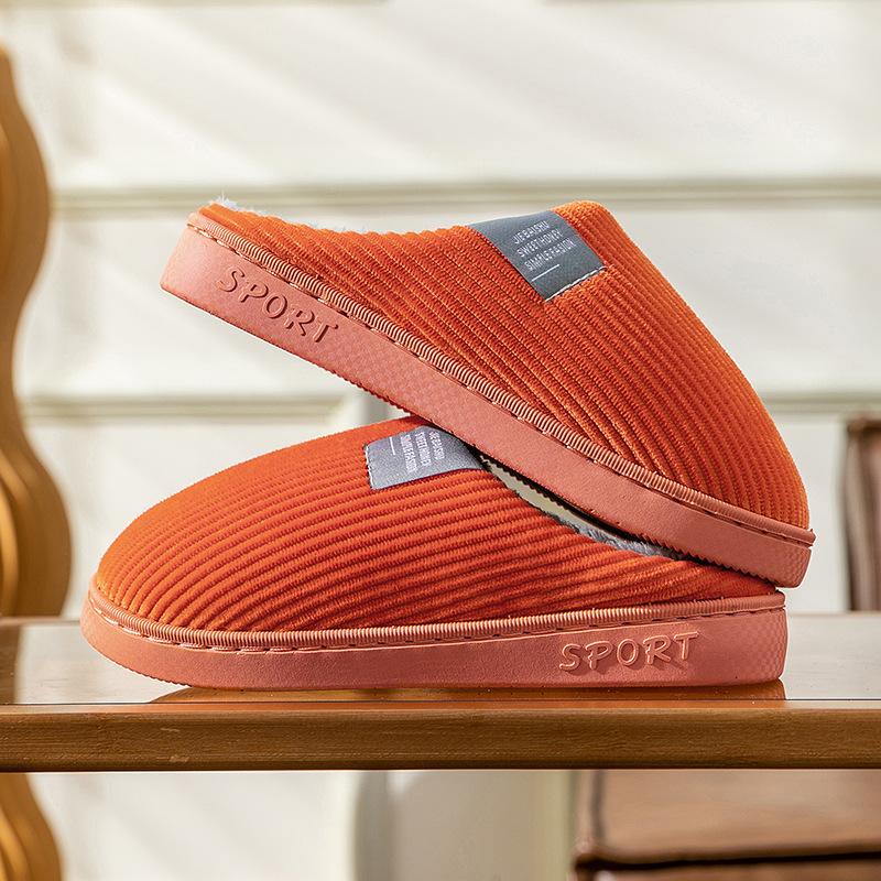 Autumn and winter couple cotton slippers winter indoor lightweight thick-soled warm home fluffy slippers shoes