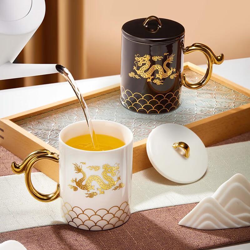 Gonghe Jingpin Dragon & Phoenix Enamel Mug Set