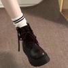 Chunky Platform Heel Women Ankle Boots Fashion Lace Up Shoes Autumn Winter Short Booties  De Mujer