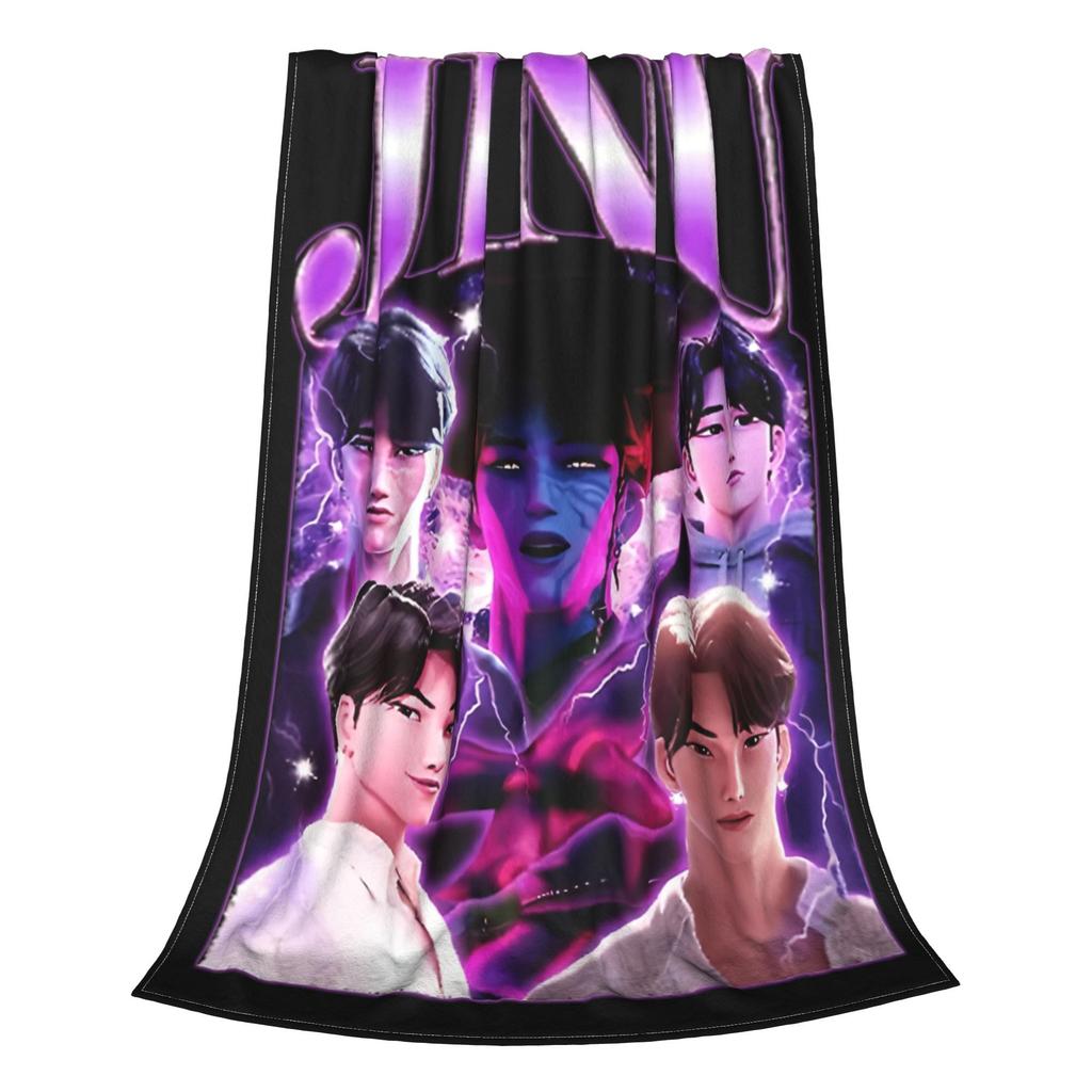 Saja Boys Kpop Demon Hunters Blanket Fleece Spring/Autumn Jinu  Multifunction Warm Throw Blankets for Sofa Car Quilt