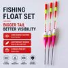 3pcs Mix Color Fishing Floats Set Mix Size Fishing Light Stick Buoy Bobber Floats  Outdoor Use