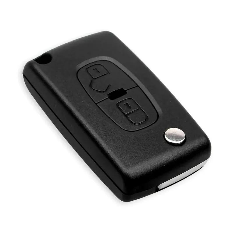 KEYYOU FÜR Peugeot 4007 UND 4008 FÜR Citroen C-Crosser C4 Aircross 2 Tasten Fernbedienung Schlüsselhülle Schale Anhänger MIT-11R Klinge CE1731