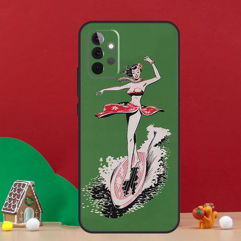 HAWAII BEACH SURF GIRL SURFING ART Case For Samsung Galaxy A36 A56 A06 A13 A53 A32 A12 A22 A52 A35 A17 A16 A55 A15 A54 A34 A14