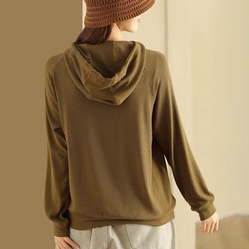 Sweatshirt for Women Cotton Oversize Hooded Thickened Loose Casual Pullover Long Sleeve Top Sweatshirt