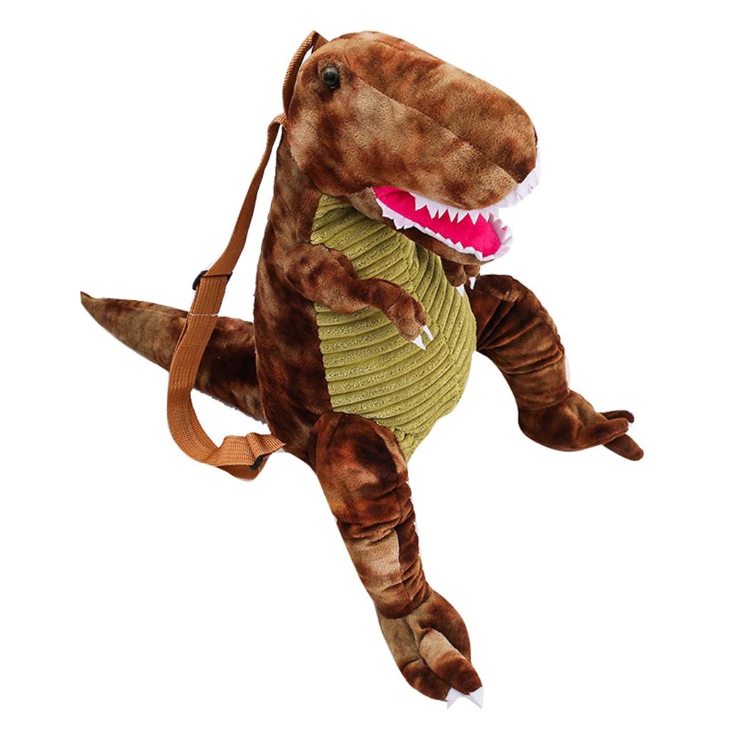 Kids Dinosaur Backpack Cartoon 3D Dinosaur Shape Soft Plush Kids Cute Animal Backpack for Travel School Camping